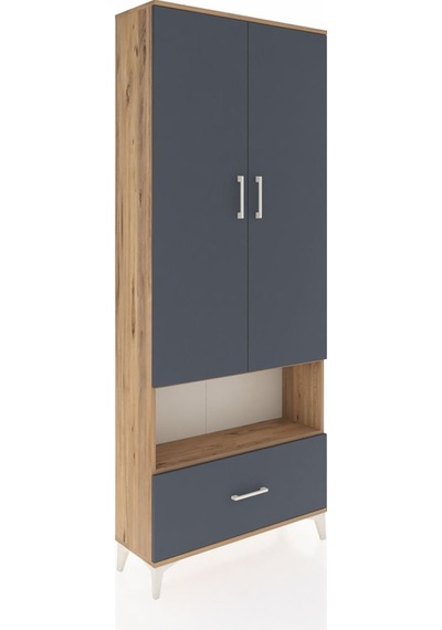 Arges Dolap 3 Raflı Tek Çekmeceli Tek Askılı 88x30x221 Çam-an... Çam