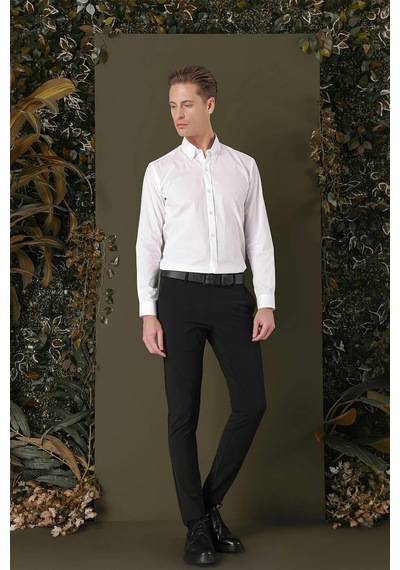 Efor Gk 706 Slim Fit Beyaz Klasik Gömlek Beyaz