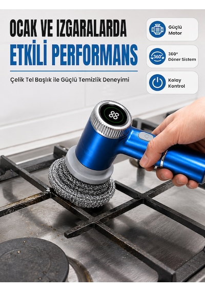 5 Farklı Değiştirilebilir Başlık İle Her Yüzey İçin Etkili Temizlik