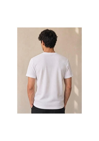 Regata Erkek/unisex Desenli Bisiklet Yaka Basic T-shirt Beyaz