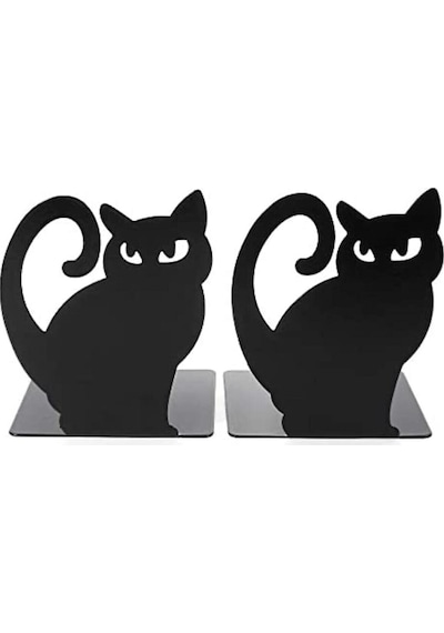 Siyah Kara Kedi Desenli Model Kitap Desteği