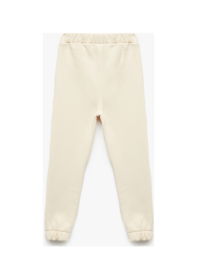 Koton Erkek Bebek Beli Bağcıklı Pamuklu Basic Jogger Eşofman Altı Bej