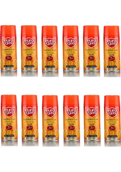 Eurogold Euro Gas Kokusuz Çakmak Gazı 250 Ml 1x12 12 Adet Çok Renkli