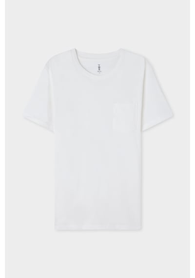 Twn Slim Fit Ekru Düz %100 Pamuklu T-shirt 4ec1400111252 E01