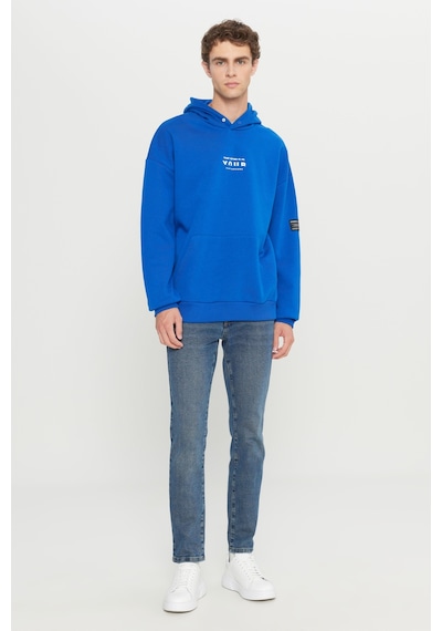 AC&Co / Altınyıldız Classics Erkek Mavı Oversize Fit Bol Kesim Kapüşonlu İçi Polarlı Pamuklu Sweatshirt Mavi AC&Co / Altınyıldız Classics Erkek Mavı Oversize Fit Bol Kesim Kapüşonlu İçi Polarlı Pamuklu Sweatshirt Mavi