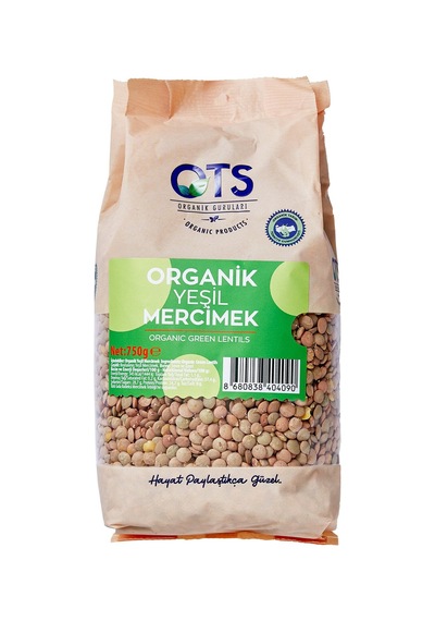3 Adet Ots Organik Yeşil Mercimek 750 G