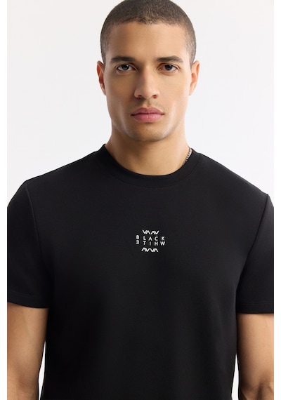 Avva Erkek Siyah Bisiklet Yaka Baskılı Bi-stretch İnterlok Regular Fit T-shirt A51y1162 Avva Erkek Siyah Bisiklet Yaka Baskılı Bi-stretch İnterlok Regular Fit T-shirt A51y1162