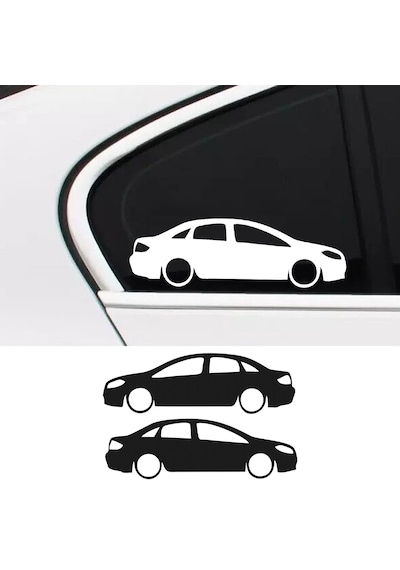 5 Adet Fiat Linea Basık Oto Sticker - Kelebek Cam Sticker 15x5 Cm