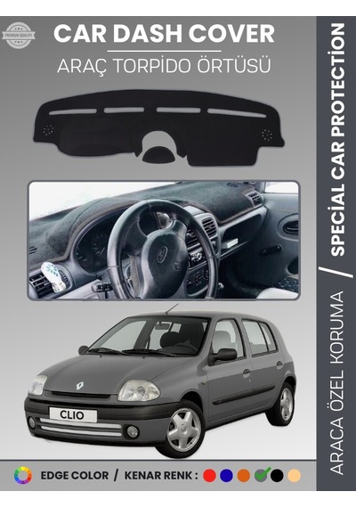 Renault Clıo 2 Aırbaglı 2001-2012 Torpido Örtüsü Ön Göğüs Koruma Torpido Koruma Araca Özel - 181 Stiloto