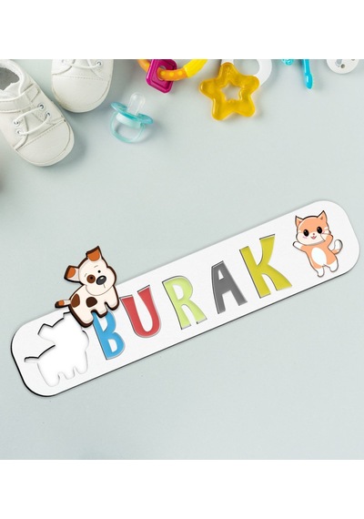 Bk Toys Çocuklara Özel Isimli Ahşap Eğitici Yapboz Puzzle-17
