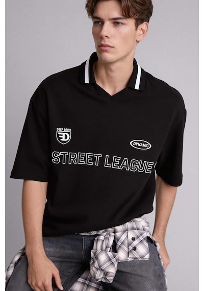 Defacto Loose Fıt Polo Yaka Kısa Kollu Polo Tişört G4270ax26smbk81 Siyah-bk81