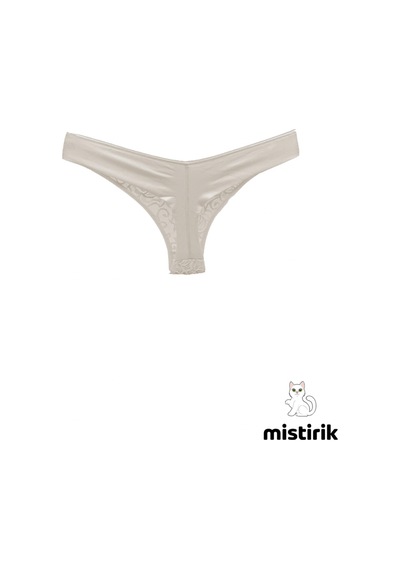 Masara Model Tanga Desenli Ve Esnek Spor Külot Ekru Renk Ekru