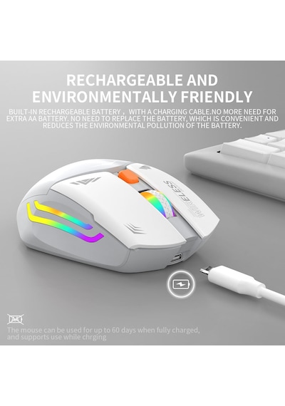 Blackbird Game Center BWM1 1600 DPI RGB Şarjlı Kablosuz Optik Mouse