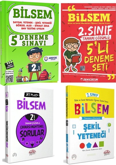 Ardışık Yayınları 2. Sınıf Bilsem Soru Bankası Deneme Şekil Yeteneği Seti 4 Kitap