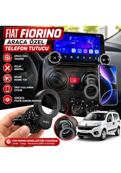 Fiat Fiorino Özel Araç Içi Premium Telefon Tutucu - Araba Telefon Tutacağı Havalandırma Için Siyah