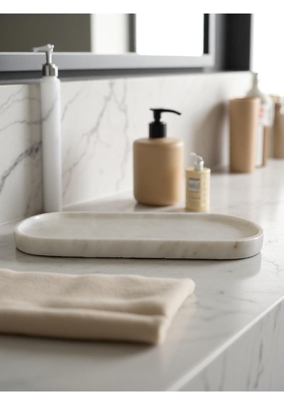 Mcg Mermer Banyo Düzenleyici Tepsi Bej - Gri