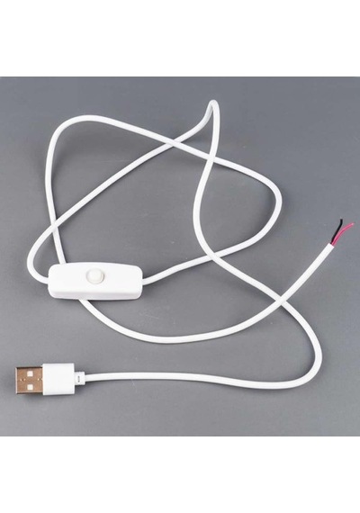 Anahtarlı Usb Kablo 1 Metre Beyaz 5v Besleme Usb Switch Kablo Aç Kapa Anahtar Led Lamba Fan Kamera Güç Kablosu Diy