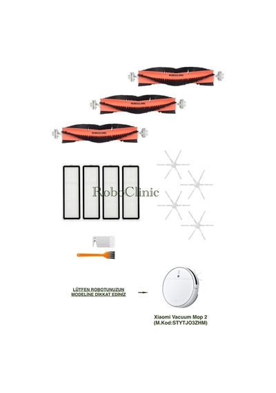 Xiaomi Mi Robot Vacuum Mop 2 Stytjo3zhm Robot Süpürge Ile Uyumlu Fırça, Filtre Seti-12 Parça