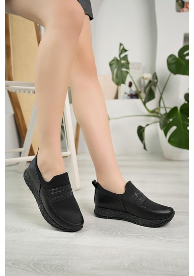 Nesil Shoes Wiss 510 Siyah Anatomik Kadın Ayakkabı-siyah Siyah