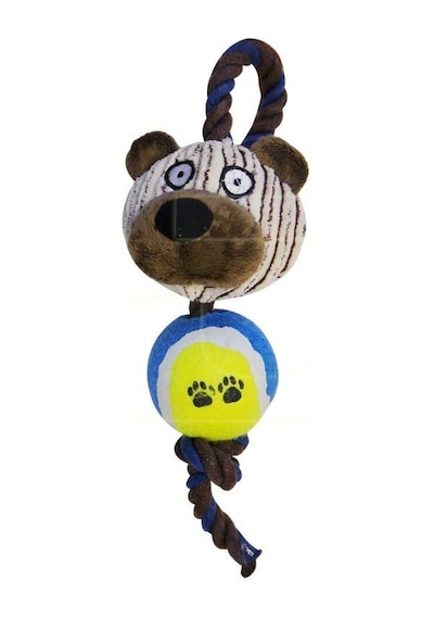 Eastland Diş İpli ve Tenis Toplu 35 x 12 CM Peluş Ayı Köpek Oyuncağı