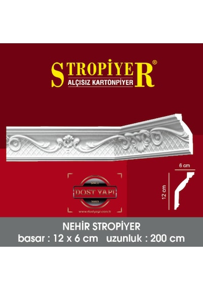 Stropiyer Alçısız Kartonpiyer Nehir Modeli 10 Adet = 20 Metre