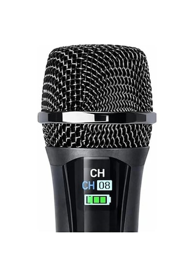 Profesyonel Çiftli Kablosuz Mikrofon Seti Karaoke Şarj Edilebilir 50 Metre