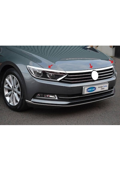 Vw Passat B8 Krom Far Üstü Çıta 3 Parça 2015-2019 Arası