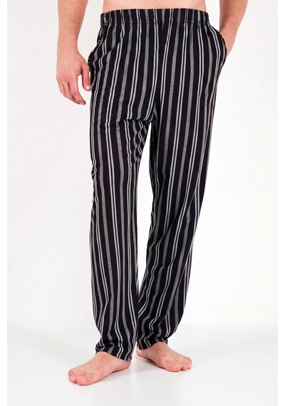 Buratti Çizgili Pamuklu Göğüs Cepli Pijama Takımı Erkek Pijama Takımı 6575008 Siyah