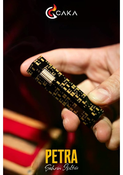 Caka Lighter Petra Black Gold Benzinli Çakmak - Ckl-057