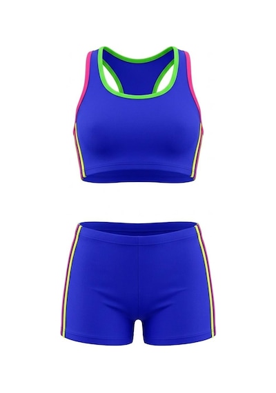 Endeep Kız Çocuk Mavi-sarı Bustiyer Şortlu Yüzücü Mayo Bikini Takımı