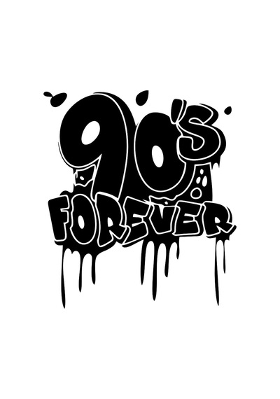 90's Forever Araba Sticker 17x17 Cm Siyah