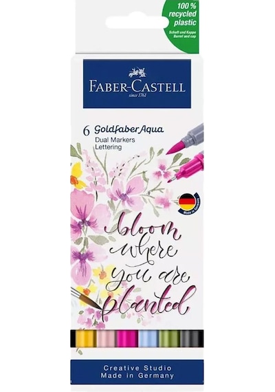 Faber Goldfaber Aqua Çift Uçlu Markör X6 Kaligrafi
