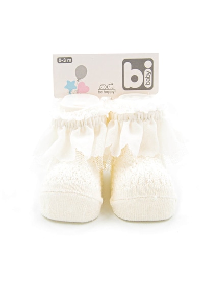 Bibaby Fistolu Bebek Çorap 68153 Ekru
