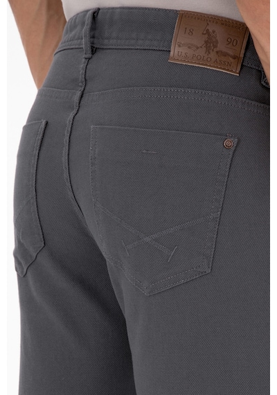 U.S. Polo Assn. Erkek Gri Slim Fit Kanvas / Chino Pantolon 50310340-VR024