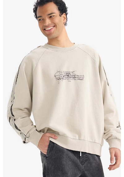 Defacto Boxy Fit Bisiklet Yaka Baskılı Sweatshirt G4355ax25wngr368 Gri-gr368 Defacto Boxy Fit Bisiklet Yaka Baskılı Sweatshirt G4355ax25wngr368 Gri-gr368