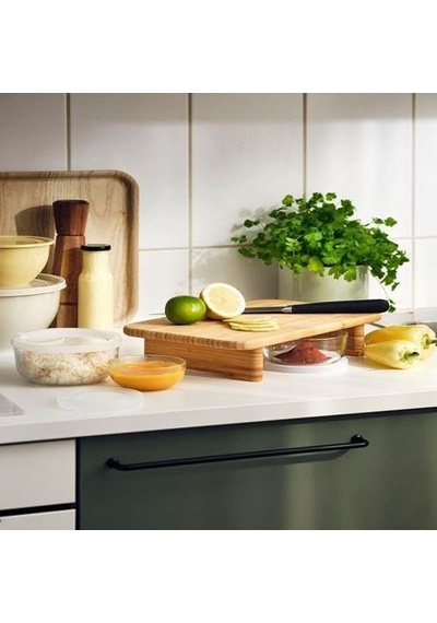 Bambu Ayak Destekli Kesme Tahtası 35x22 Cm Meridyendukkan Sunum Gereçleri Çok Renkli