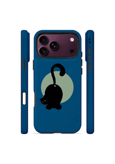Velvoria Valestra Aylı Kedili Apple Apple iPhone Uyumlu 18 Pro Max Darbe Korumalı Kılıf Valestra Select - Aylı Kedili