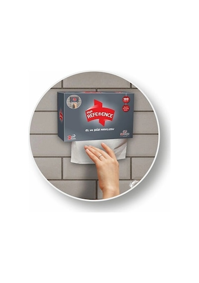 Reference El Yüz Havlusu 2 Katlı 100'lü 24 Paket Gri