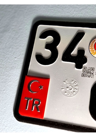 Plaka Tr Motosiklet Ve Kare Plakalara Özel Tasarlanmış Alıuminyum Sticker 3 Kırmızı