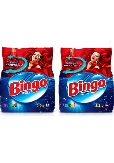Bingo Matik Toz Çamaşır Deterjanı Renkliler 1.5 Kg X 2 Adet