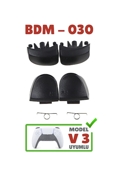 Ps5 Tetik Seti V3 Uyumlu L1 R1 L2 R2 Omuz Tuşu Takım Ps5 Yedek Parça Version 3 Kol Tamiri Siyah