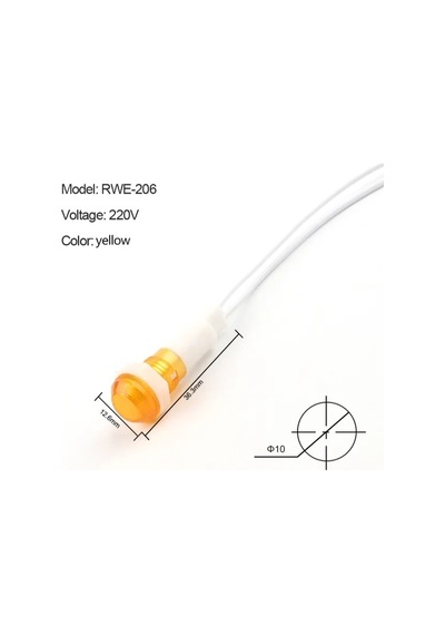 MAROCES IC-227 SİNYAL LAMBASI 10 MM PLASTİK KABLOLU 220V SARI