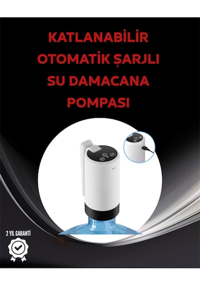 Otomatik Şarjlı Damacana Pompası Ev Ofis Kamp Kullanım Çok Renkli