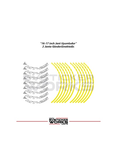 Yamaha Mt-25 Jant Sticker Dış Ve İç Set Sticker Jant Şeridi Sarı