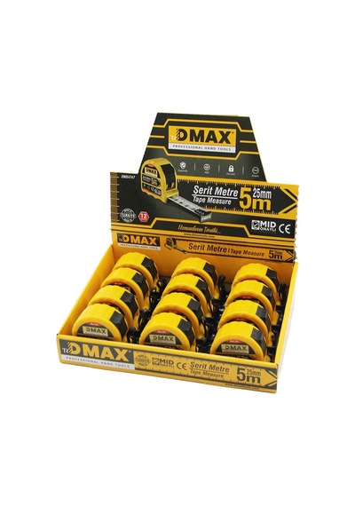 Dmax Dmx-4747 Çelik Şerit Metre 5m X 25mm- 12'li Paket Diğer