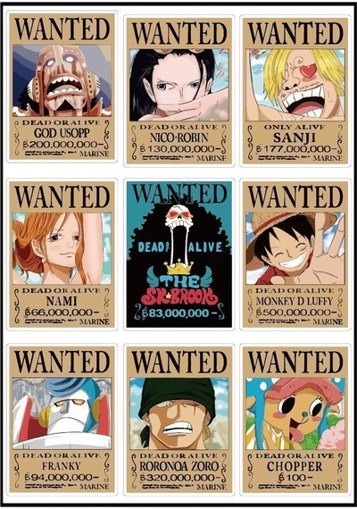 Anime- One Piece - 1 No Desenli 9 Lu Fotokart Seti