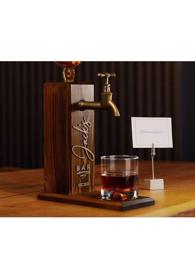 Bk Gift Kişiye Özel Kabartma İsimli Musluklu Doğal Ahşap İçki Standı, Home Bar, Viski Çeşmesi, İçecek Dispenseri, Ahşap İçecek Çeşmesi-25