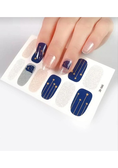 Tırnak Oje Sticker Nail Art Set, Yıldız Ve Ay Desenli, 12'li