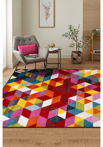 Colora Halı Koleksiyonu Yumuşak Renkli Kare Halı, Tozumaz, Modern Tasarım Ve Kolay Temizlik Multi 2