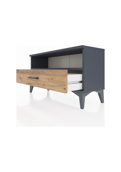 Arges Şifonyer Tek Raflı Tek Çekmeceli 88x30x48 Antrasit-çam Antrasit